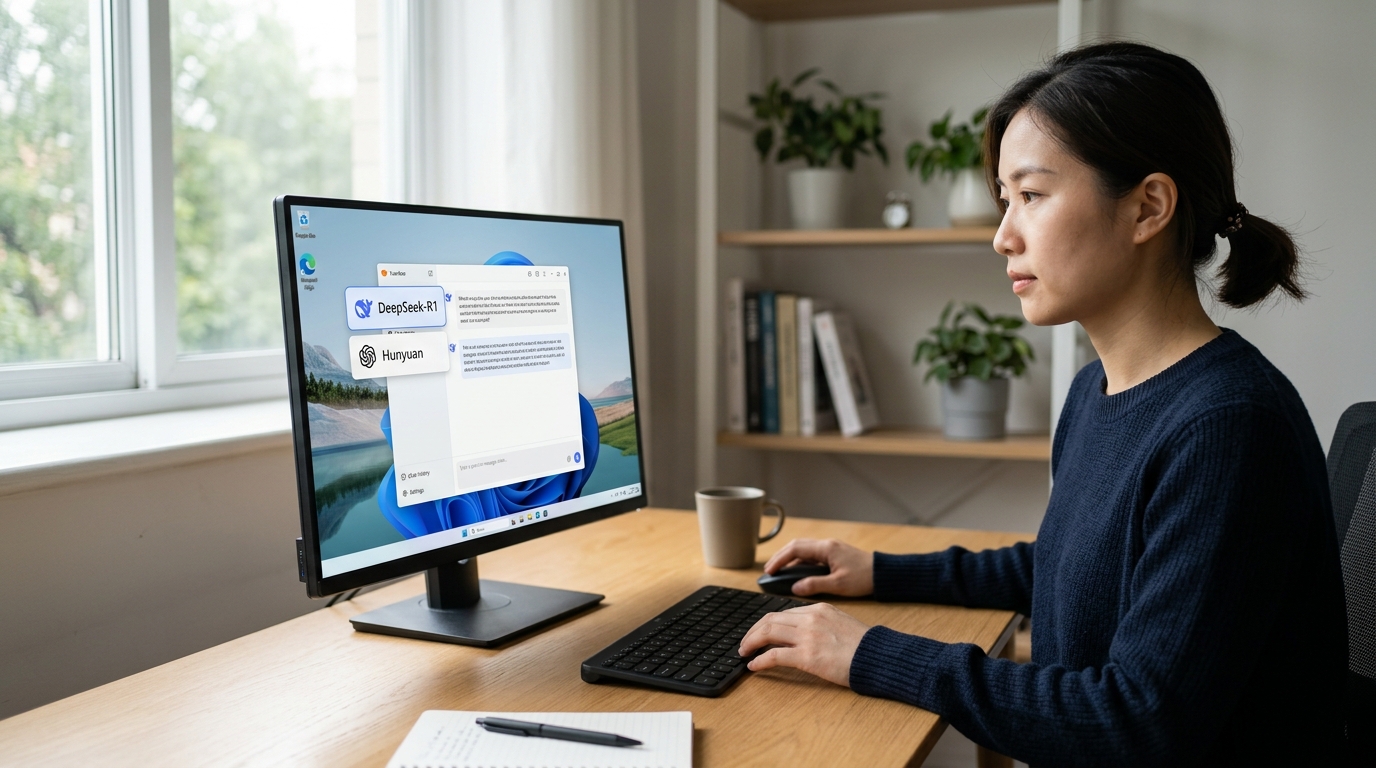 元宝电脑版支持Windows和macOS的双模型AI助手界面